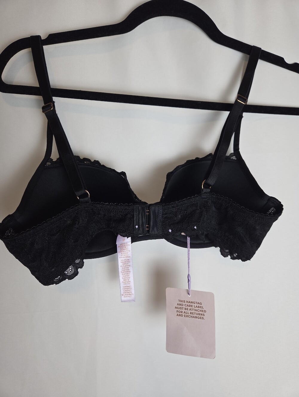 Savage X Fenty Savage Not Sorry Lightly Lined Lace Balconette Bra Black - Picture 5 of 9